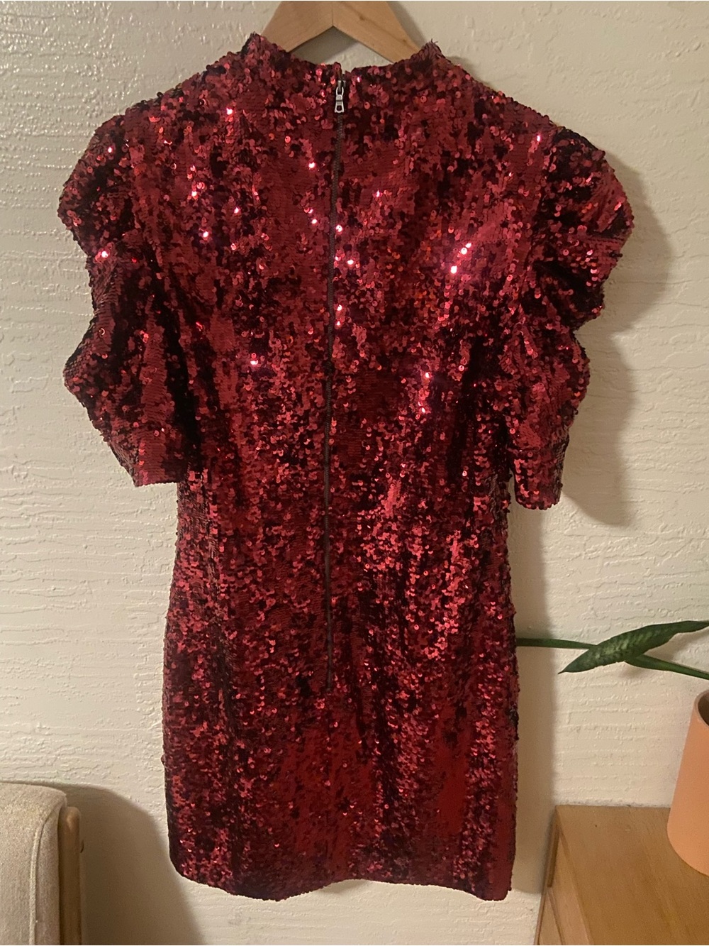 Alice + Olivia Red Sequin Mini Dress